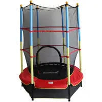 MaxxToys Maxx Trampoline - Trampoline met Veiligheidsnet - Kindertrampoline - Trampolines -Ø 140cm - Rood/Blauw
