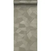 Origin Wallcoverings eco-texture vliesbehang grafisch 3D motief kaki grijs - 347821 - 0.53 x 10.05 m