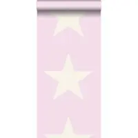 Origin Wallcoverings behang sterren glanzend roze en wit - 346827 - 53 cm x 10,05 m