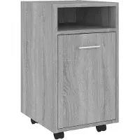 vidaXL Bijzetkast met wielen 33x38x60 cm bewerkt hout grijs sonoma