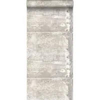 Origin Wallcoverings behang grote verweerde roestige metalen platen met klinknagels gebroken wit - 337230 - 53 cm x 10,05 m