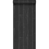 Origin Wallcoverings behang verweerde houten planken mat zwart en zilver - 347542 - 53 cm x 10,05 m