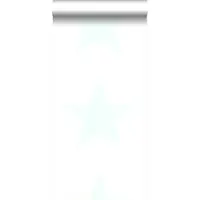 Origin Wallcoverings behang grote ster mat wit en glanzend pastel mintgroen - 347506 - 53 cm x 10,05 m