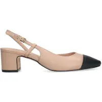 Manfield Beige leren slingback pumps | Maat 41