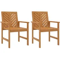 The Living Store Tuinstoel Acaciahout - Eetkamerstoel - 62x59x88cm - Visgraatpatroon