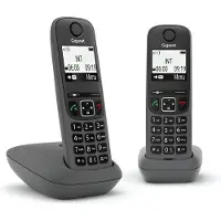 Gigaset AS490 Duo Analoge-/DECT-telefoon Nummerherkenning Zwart