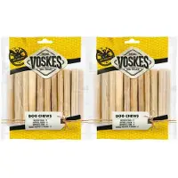 Voskes 2x Hondensnacks Geperste Staven M 20 stuks