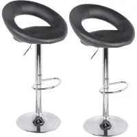 Urban Living "WE LOVE" SET VAN 2 BARSTOELEN IN ZWART PU