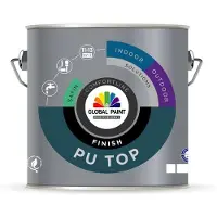Global Paint PU Top Finish Satin | Zijdeglans Lakverf Binnen & Buiten 1 LTR - Wit