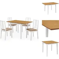 The Living Store Living Store 5-delige eethoekset, MDF, wit