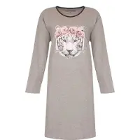 Temptation Dames Nachthemd - Bigshirt - Grijs Melange - Maat L