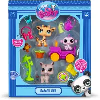 Littlest Pet Shop Safari Play Pack - Gen 7 Huisdieren #53 #54 #55 Authentieke LPS Bobble Head Figure Collectible Fantasiespeelgoed Dier Kinderen