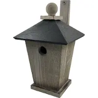 Garden Spirit Vogelhuisje Gevlamd Zwart Dak met Bevestigingslat- Nestkastje - Garden Spirit - Grijs - 203116