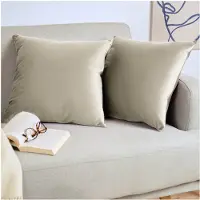 Blumtal Set van 2 Kussenslopen - Velvet - 30 x 50 cm - Taupe - Verborgen Ritssluiting - Kussenhoes voor sierkussens