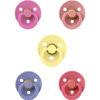 BIBS fopspeen 6-18 maanden set 5 stuks Bubblegum,Peri,Coral,Pale Butter en Dusty Pink maat 2