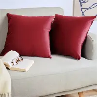 Blumtal Set van 2 Kussenslopen - Velvet - 30 x 50 cm - Wijnrood - Verborgen Ritssluiting - Kussenhoes voor sierkussens