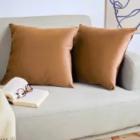 Blumtal Set van 2 Kussenslopen - Velvet - 30 x 50 cm - Lichtbruin - Verborgen Ritssluiting - Kussenhoes voor sierkussens