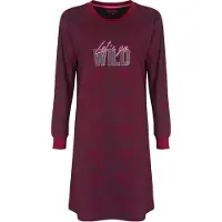 Irresistible Dames Nachthemd - Ronde Hals - Bordeaux Rood - Maat M
