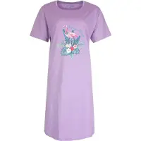 Temptation Dames Nachthemd - Bigshirt - Korte Mouw - Paars - Maat L