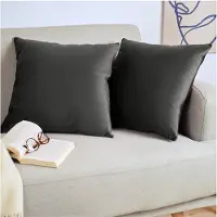 Blumtal Set van 2 Kussenslopen - Velvet - 40 x 60 cm - Antraciet - Verborgen Ritssluiting - Kussenhoes voor sierkussens