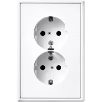 JUNG LS990 wandcontactdoos RA dubbel inbouw Alpin wit