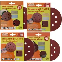 Veba 4 x6 P60 Schuurschijf klittenband set 4-delig - Ø125 mm
