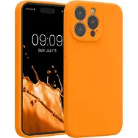 Kwmobile telefoonhoesje geschikt voor Apple iPhone 15 Pro Max - TPU backcover met siliconen coating - Smartphone case in fruitig oranje