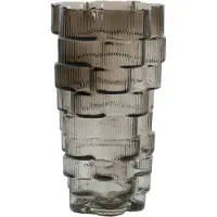Light & Living Vaas Douro | Smoke Glas | Large | Grijs - Taupe | Uniek Model | Ø17,5x30 cm