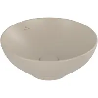 Villeroy & Boch Loop & Friends opzetwastafel - 38x38cm - zonder kraangat - met overloop CeramicPlus - mat almond (beige) 4a4500am