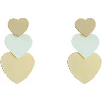 Go Dutch Label Day&Eve Oorbellen 3 Hearts Creme | Goud