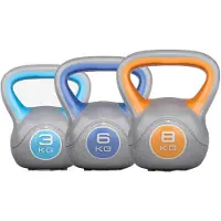 Gorilla Sports Voordeelset Kettlebells 3, 6 en 8 kg Kunststof Trendy