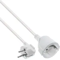 InLine Power kabel, Tape F haaks male / female, wit, 5m