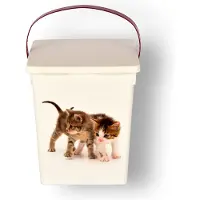 Discountershop Voeropslag Kat - Kunststof Voedselcontainer - 4L - Wit - Hygiënisch en Praktisch