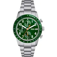 Fossil Analoog horloge 'SPORT TOURER' donkergroen / zilver