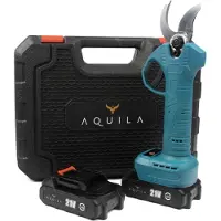 Aquila Elektrische Snoeischaar met Accu - Takkenschaar 32mm - Snoeischaar Accu 2x2000mAh - Tuinschaar - Bloemenschaar - Borstelloze Motor - Snoeischaar Electrisch - Accu Takkenschaar - Koffer