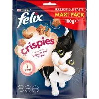 Felix 5x Kattensnack Crispies Zalm - Forel Maxipack 180 gr