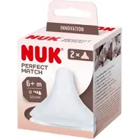 Nuk | Perfect Match Fopspeen voor babyflessen | 2 stuks | past voor Perfect Match Babyflessen | 6 m+ | maat: U - Flow Control | 6+ m