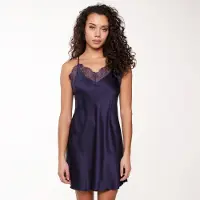 Lingadore Night Slipdress Blue Ribbon | Maat: 3XL | Kleur: Marine Blauw
