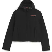 Superdry Dames Trekker softshell jas met capuchon zwart (L), Casual, Polyester, Lange mouwen W5011656A