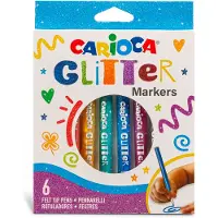 Carioca Filzstifte - 6 st. - Glitzer - - One Size - Filzstifte