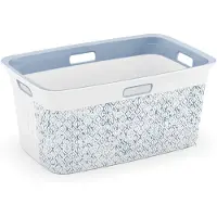 Kis Chic Wasmand 45L - 59x39x27cm - Ergonomische handgrepen - Wit/Blauw