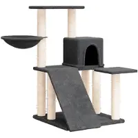vidaXL Kattenmeubel met sisal krabpalen 82 cm donkergrijs