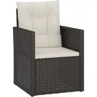 vidaXL Tuinstoel met kussens poly rattan zwart