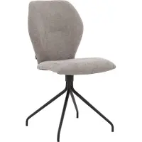 Goossens Eetkamerstoel Hera lichtgrijs stof leuning, modern design