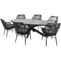 AVH-Collectie Ohio dining tuintafel ovaal 241x116xH74cm keramiek aluminium latte zand