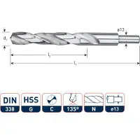 Rotec HSS-G Spiraalboor 16x120mm - 105.1600
