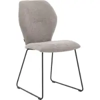 Goossens Eetkamerstoel Hera lichtgrijs stof leuning, modern design