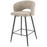 Hoyz barstoel boucle salon 2 stuks boucle zandkleur
