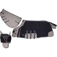 QHP Vliegendeken Met Hals En Masker Donkerblauw - 145/195