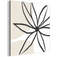 MuchoWow Aluminium schilderij 90x90 cm - Wanddecoratie metaal - Bloemen - Minimalisme - Pastel - Metalen muurdecoratie woonkamer - Decoratie industrieel - Foto op dibond - Industriële accessoires slaapkamer